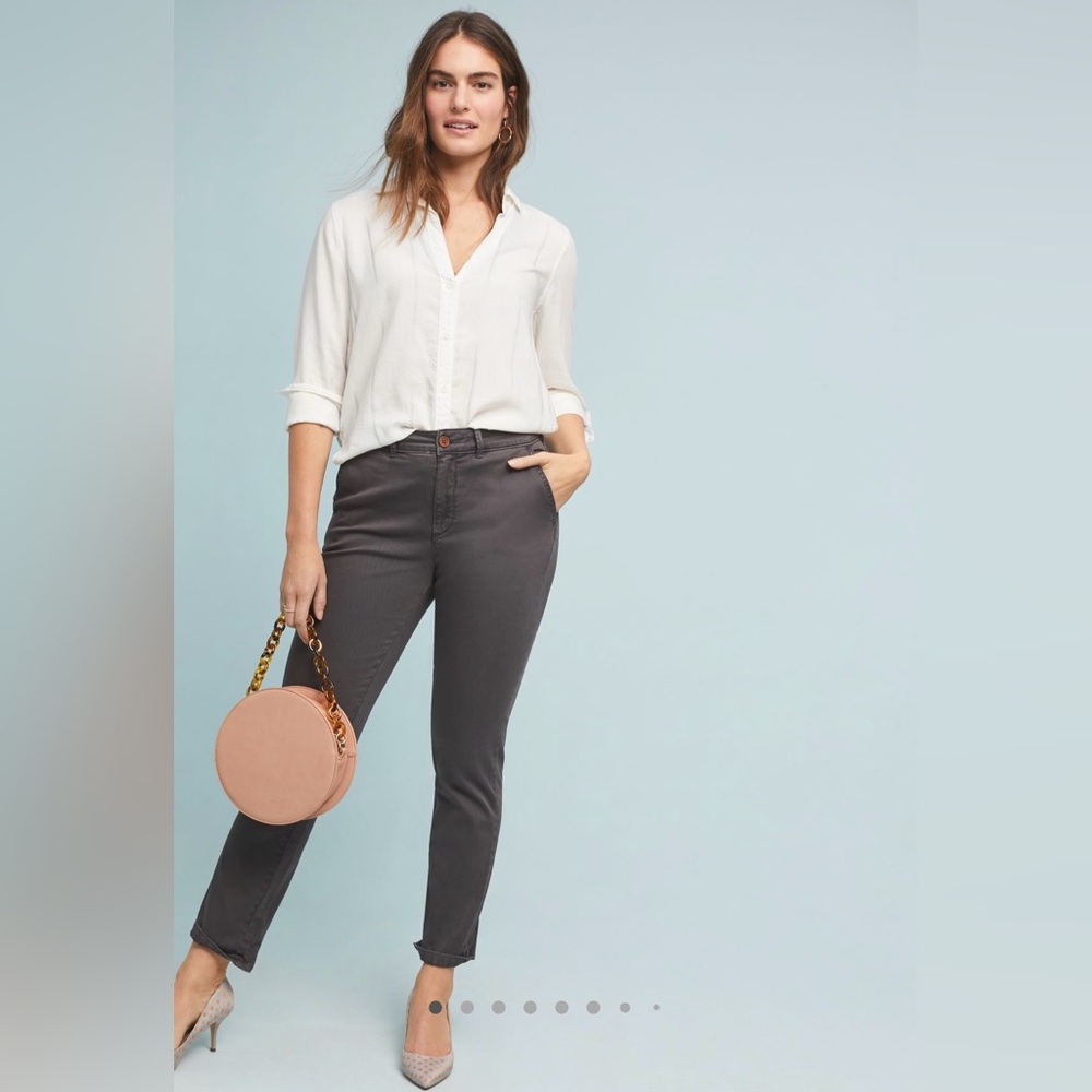 Anthropologie Relaxed Chino Pant in Black (Charcoal Grey)